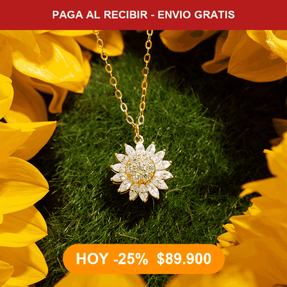 Collar Girasol Giratorio con Caja Corazón de Lujo