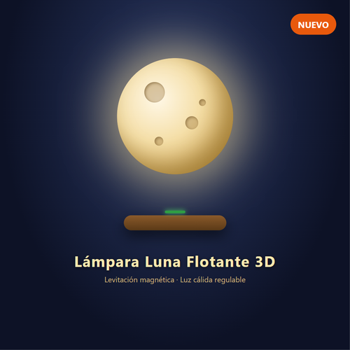 Lámpara Luna Flotante 3D
